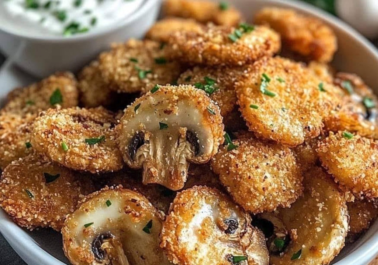 Crispy Garlic Mushroom Bites