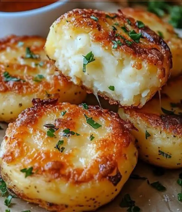 Cheesy Baked Potato Rounds (with a Kick!) 🍴🧀