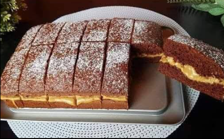 Chocolate Coffee Cake with Lotus Cream Topping