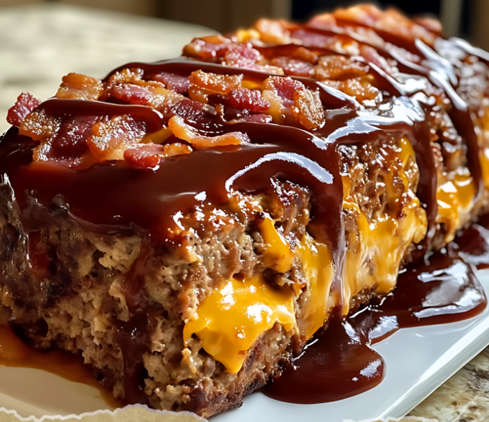 BBQ Beef Bacon Cheeseburger Meatloaf (Like a Burger and a Meatloaf Had a Baby)