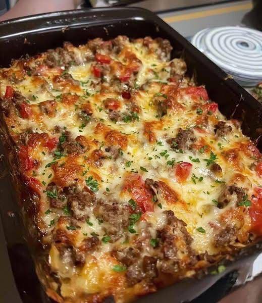 Philly Cheesesteak Casserole (My Cozy, Weeknight Hero)