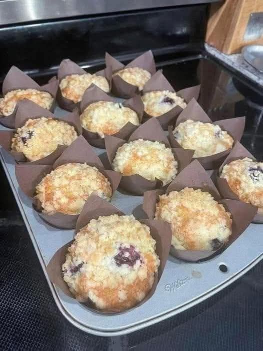 High Protein Blueberry Streusel Muffins